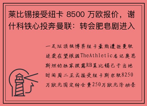 莱比锡接受纽卡 8500 万欧报价，谢什科铁心投奔曼联：转会肥皂剧进入终章？